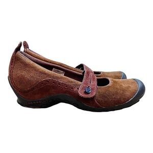 𝅺MERRELL Women Sz 6 Brown Suede Plaza Bandeau Comfort Walking Shoes